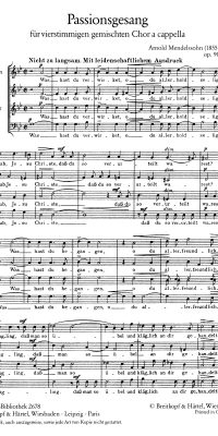 Arnold Mendelssohn: Passionsgesang op. 90 Nr. 1 Was hast du verwirket