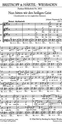 Johann Nepomuk David: Nun bitten wir den heilg.Geist