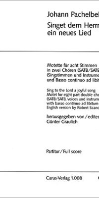 Pachelbel: Singet dem Herrn ein neues Lied (Partituur)