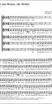 Melchior Franck: Lobet den Herrn, alle Heiden (Partituur)