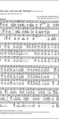 Praetorius: Wachet auf, ruft uns die Stimme (Partituur)