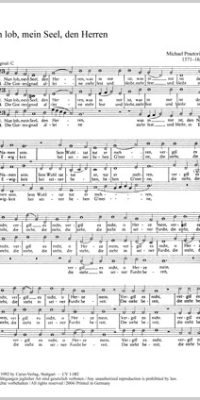 Praetorius: Nun lob, mein Seel, den Herren (Partituur)