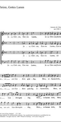 Cabezòn: Jesu Christe, Gottes Lamm (Partituur)