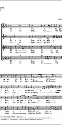 Lasso: Tibi laus, tibi gloria (Partituur)