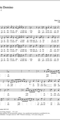 Hassler: Cantate Domino (Singet dem Herrn) (SATB) (Partituur)