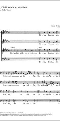 Zacharia: Eile, Gott, mich zu erretten (Partituur)