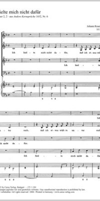 Rosenmüller: Ich Hielte Mich Nicht Dafuer (SATB, Bc) (Partituur)
