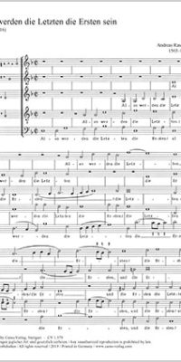 Raselius: Also Werden Die Letzten (SAATB) (Partituur)