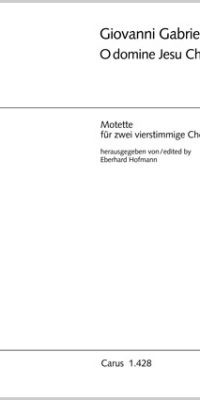 Gabrieli: O Domine Jesu Christe (SATB) (Partituur)