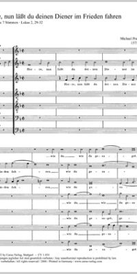Praetorius: Herre, nun läßt du deinen Diener (Partituur)