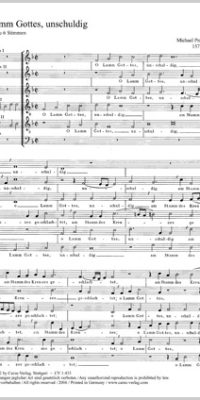 Praetorius: O Lamm Gottes, unschuldig (Partituur)