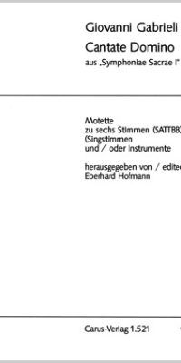 Gabrieli: Cantate Domino (SATTBB) (Partituur)