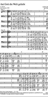 Raselius: Also hat Gott die Welt geliebt (Partituur)