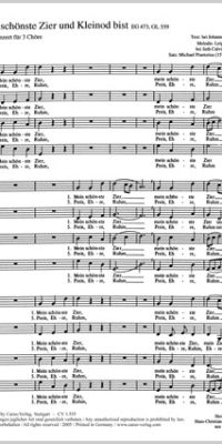 Praetorius: Mein schönste Zier und Kleinod (Partituur)