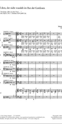 Schütz: Psalm 1 "Wohl dem, der nicht wandelt (Koorpartituur)