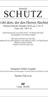 Schütz: Psalm 128 "Wohl dem, der den Herren" (Partituur)
