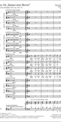 Schütz: Psalm 136 "Danket dem Herren" (Partituur)