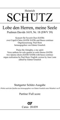 Schütz: Lobe den Herren, meine Seele (Partituur)