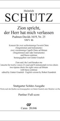 Schütz: Zion spricht, der Herr hat mich verlasse (Partituur)