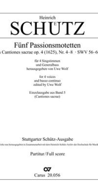 Schütz: Passionsmotetten (5) (Partituur)