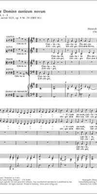 Schütz: Cantate Domino canticum novum (Partitur)