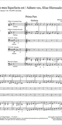 Schütz: Anima mea + Adiur vos, fili SWV 263 +264