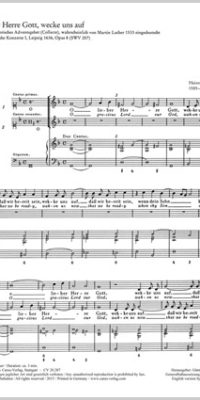 Schütz: O lieber Herre Gott, wecke uns auf
