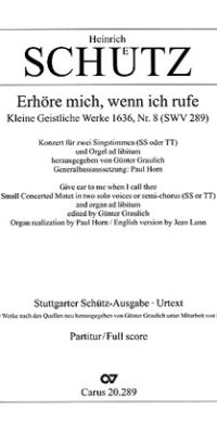 Schütz: Erhöre mich, wenn ich rufe
