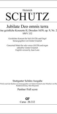 Schütz: Jubilate Deo Omnis Terra (SATB, Orgel)