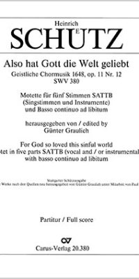 Schütz: Also hat Gott die Welt geliebt SWV 380
