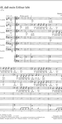 Schütz: Ich weiß, daß mein Erlöser lebet (Full Score)