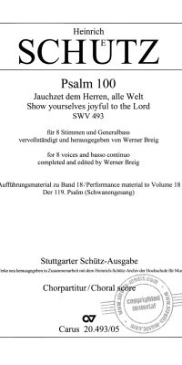 Schutz: Psalm 100 Jauchzet dem Herren, alle Welt
