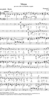 Pierangelo Valtinoni: Messa per coro a due voci bianche e organo