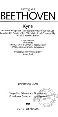 Beethoven: Kyrie nach dem Adagio der Mondscheinsonate (SATB)