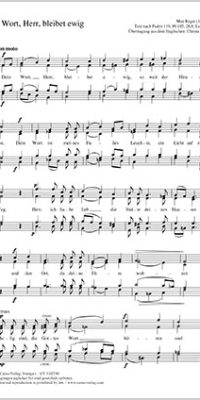 Max Reger: Dein Wort, Herr, bleibet ewig