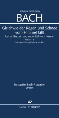 Bach: Gleichwie der Regen und Schnee vom Himmel fällt BWV 18 (Studiepartituur)
