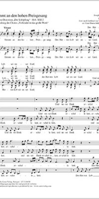 Haydn: Stimmt an den hohen Preisgesang