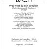 Bach: Kantate BWV 107 Was willst du dich betrüben (Koorpartituur)