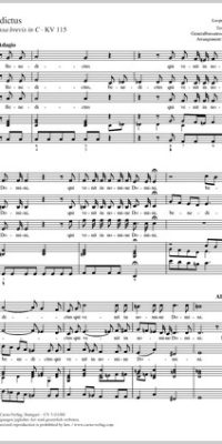 Mozart: Benedictus KV 115 (Partituur)