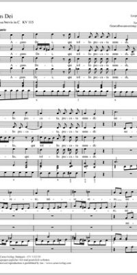 Mozart: Agnus Dei KV 115 (Partituur)
