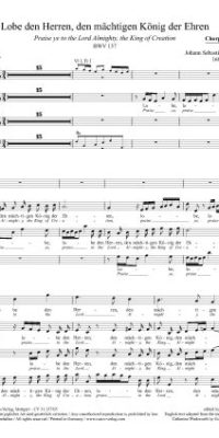 Bach: Kantate BWV 137 Lobe den Herren, den mächtigen König (Koorpartituur)