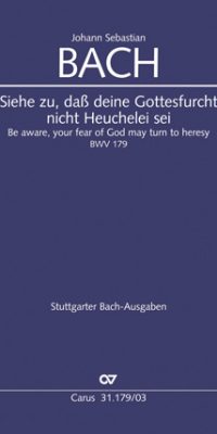 Bach: Siehe zu, dass deine Gottesfuercht nicht Heuchelei sei (Vocal Score)