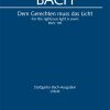 Bach: Kantate BWV 195 Dem Gerechten Muss Das Licht (Vocalscore)