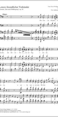 Mozart: Kantate op. 28 Des Lenzes freundlicher Verkünder (Partituur)