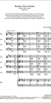 Bach: Motette BWV 229 Komm, Jesu, komm (Partituur)