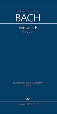 Bach: Missa in F BWV 233 (Studiepartituur)