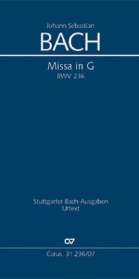 Bach: Missa in G BWV 236 (Studiepartituur)