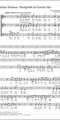 Benedictus Dominus [Hochgelobt sei Gott der Herr]