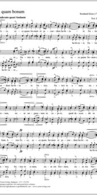 Bernhard Klein: Ecce quam bonum (TTBB)