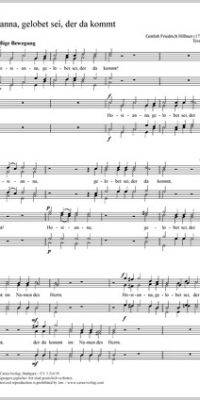 Gottlob Friedrich Hillmer: Hosianna, gelobet sei, der da kommt (TTBB/TTBB)